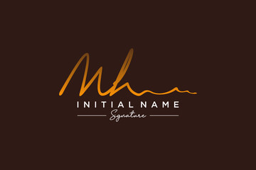 Initial MH signature logo template vector. Hand drawn Calligraphy lettering Vector illustration.