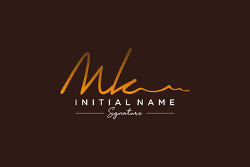 Initial MK signature logo template vector. Hand drawn Calligraphy lettering Vector illustration.
