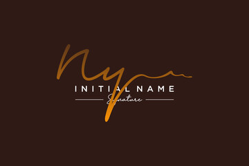 Initial NY signature logo template vector. Hand drawn Calligraphy lettering Vector illustration.