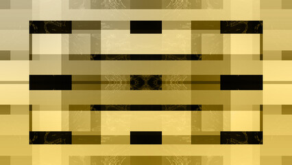 Abstract golden kaleidoscope pattern background image.