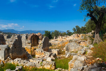 Fototapeta na wymiar Ruins of Andriake, ancient city and port of ancient Lycian town Myra. Demre, Antalya Province, Turkey.