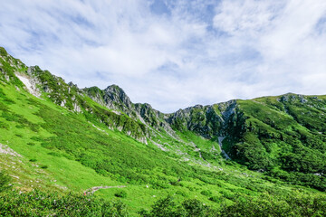 Naklejka premium 長野県木曽駒ヶ岳からの景色