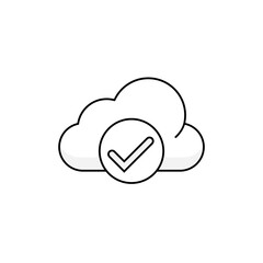 Cloud computing concept clip art. Processing completed or successful.