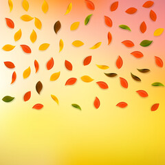 Falling autumn leaves. Red, yellow, green, brown r