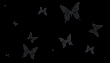 Fototapeta premium black and white butterflies background.