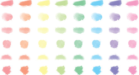 set of pastel brush stroke creative lines palette samples