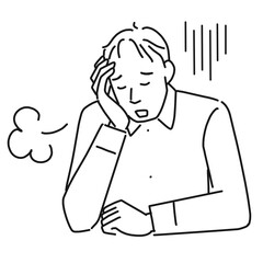 薄毛が気になって落ち込む男性