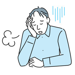 薄毛が気になって落ち込む男性