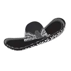 Deurstickers Sombrero de charro negro con bordado © MariaFernanda