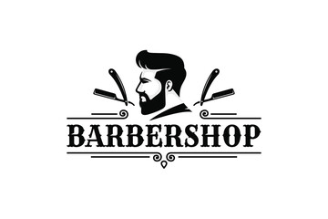 Barbershop logo vector. Salon logo