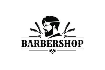 Barbershop logo vector. Salon logo