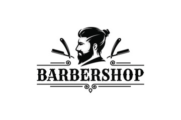 Barbershop logo vector. Salon logo