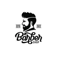 Barbershop logo vector. Salon logo