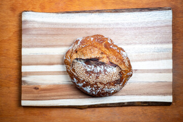 Freshly baked sourdough bread