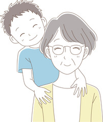 仲の良いおばあちゃんと孫