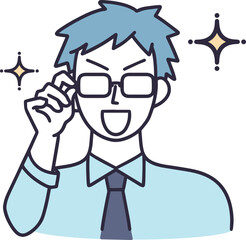 ドヤ顔の女性　シンプルイラスト