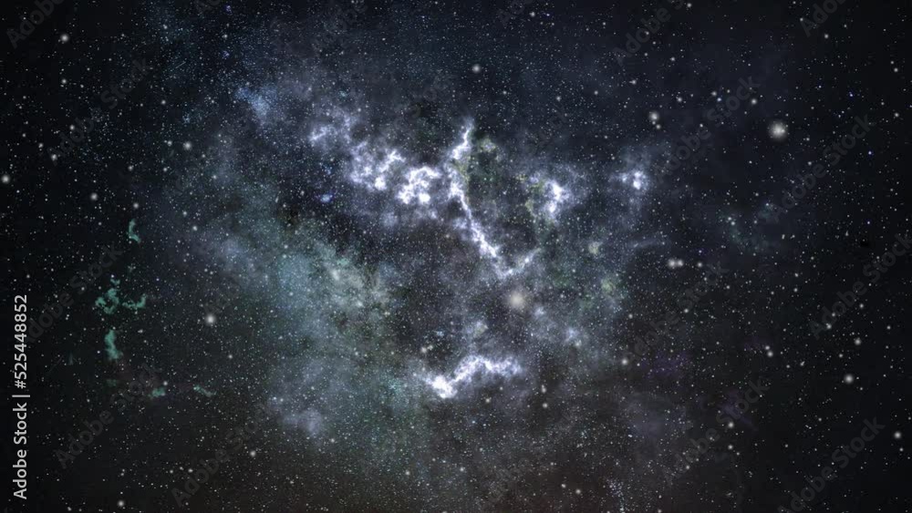 Poster 4k light nebula clouds float in the universe