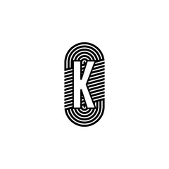 Simple black modern letter K logotype design concept