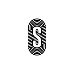 Simple black modern letter S logotype design concept