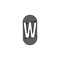 Simple black modern letter W logotype design concept