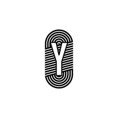 Simple black modern letter Y logotype design concept