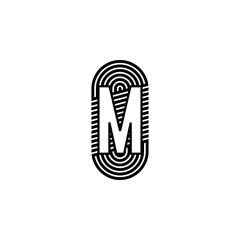 Simple black modern letter M logotype design concept