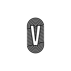 Simple black modern letter V logotype design concept