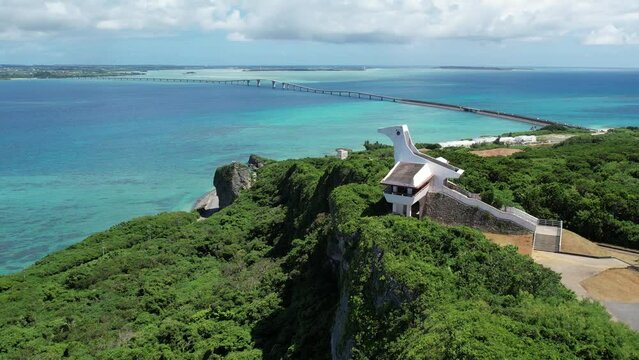 4Kドローン空撮・沖縄県・伊良部島・牧山展望台