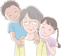 仲の良いおばあちゃんと孫