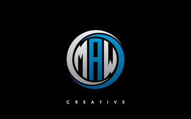 MAW Letter Initial Logo Design Template Vector Illustration