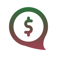 dollar chat logo gradient design template icon element