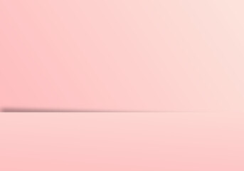 Abstract Empty Pink Background with White Base for Advertising, Cosmetic Ads, Showcase, Presentation, Website, Banner, Cream, Fashion with Copy Space for Text