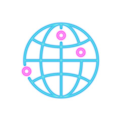 global network neon icon