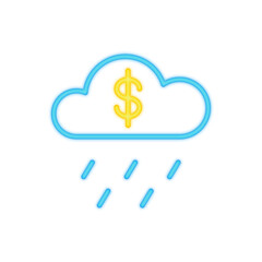 money cloud neon icon