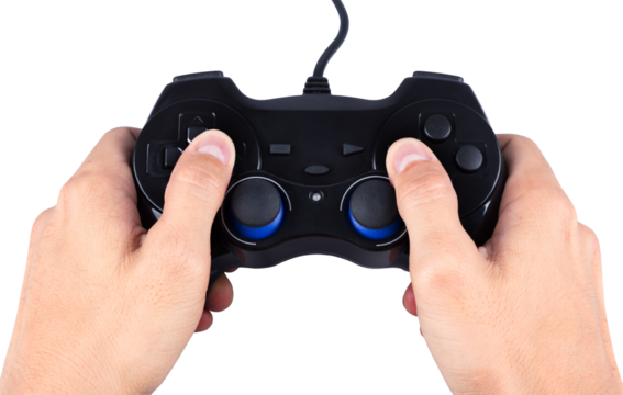 hand playing joystick