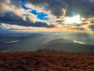 sunset in the mountains