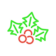 mistletoe neon icon