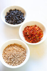 Saffron with other ingredients on table