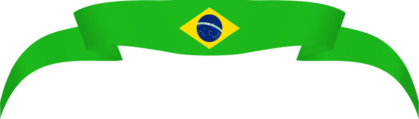Fototapeta premium Brazil flag ribbon decoration for independence day