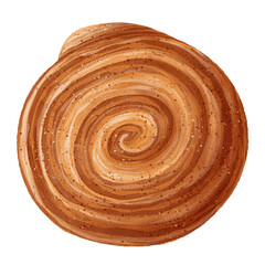 Bun. Image of a cake in a watercolor style. Isolated illustration on a white background.