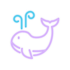 Fototapeta premium whale neon icon