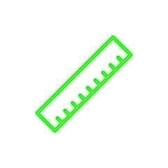 ruler tool neon icon