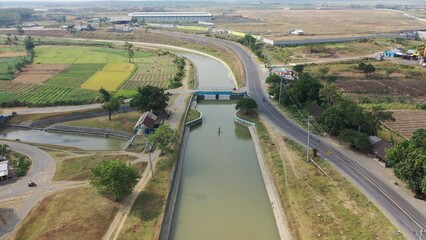 aerial view of freeway