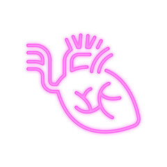 heart organ neon icon