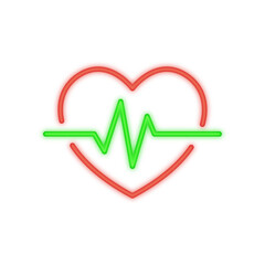 heart pulse neon icon