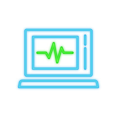 heart pulse monitor neon icon