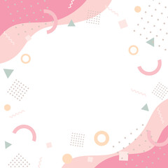 ポップで抽象的なスクエアフレーム　ピンク