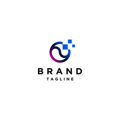 Harmony Between Nature and Digital Concept Design. Yin Yang with Digital Accent Logo Design.