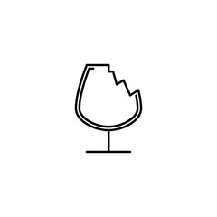 crushed snifter glass icon on white background. simple, line, silhouette and clean style. black and white. suitable for symbol, sign, icon or logo