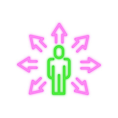 man distribution neon icon